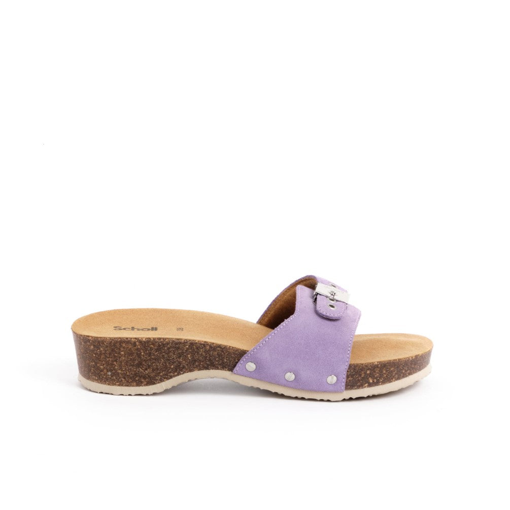 Pescura Chaussures Scholl En Solde Mules Lilas Pescura Heel Cork