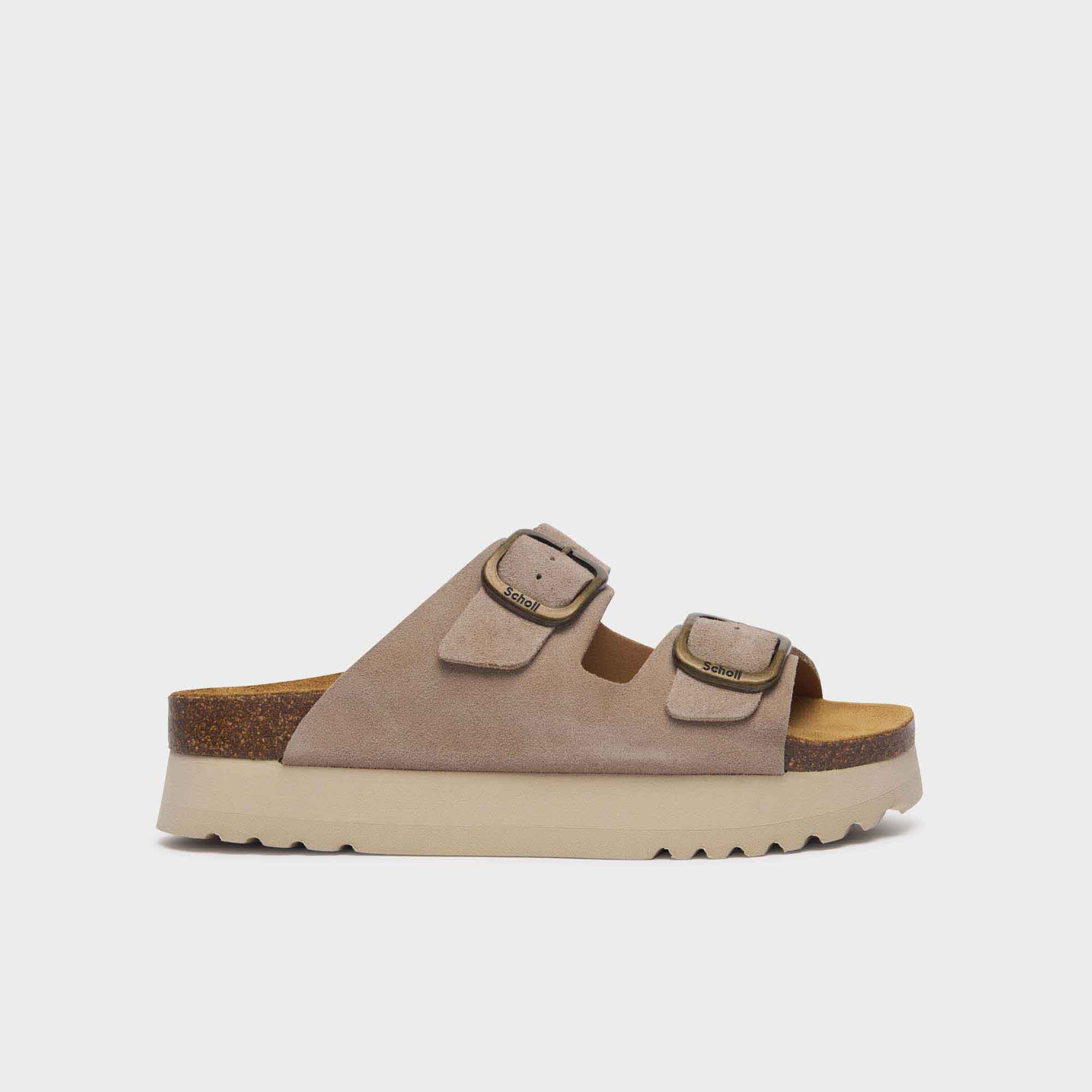 SCHOLL ● Cork Flipped Chunky Sol Sandals - Brown Sandals Dark beige Lucie
