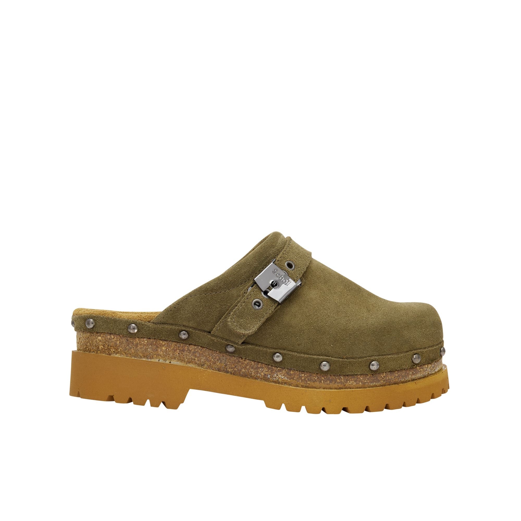 Sabots Femme Scholl Cindy Cork - Semelle Liège - Cuir Noir - Confort Ergonomique - Pour L'été