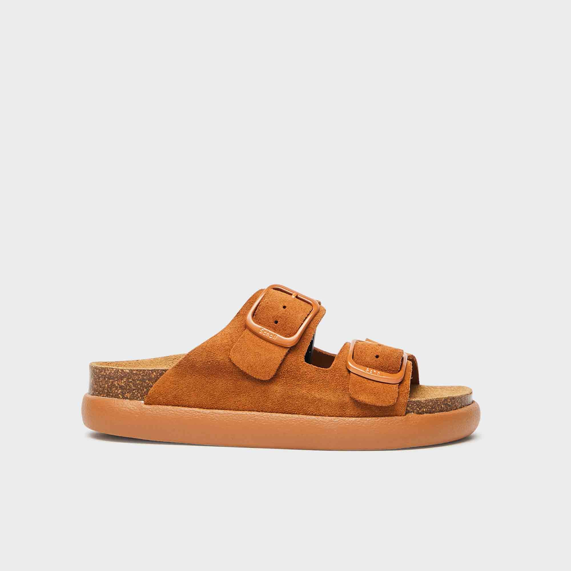 SCHOLL ● Cork Flipped Chunky Sol Sandals - Brown Sandals Cognac Noelle Chunky