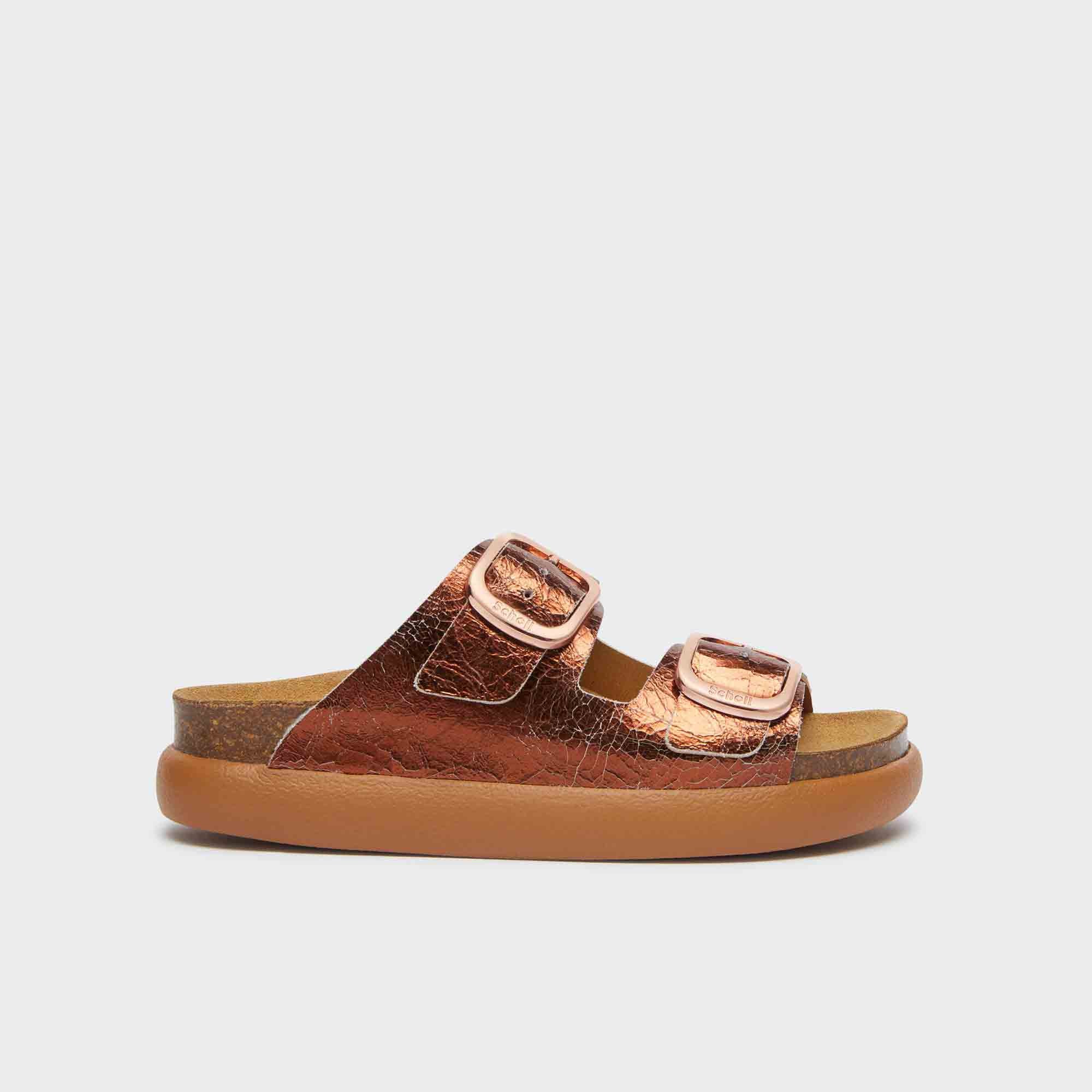 SCHOLL ● Cork Flipped Chunky Sol Sandals - Brown Sandals Copper Noelle Chunky