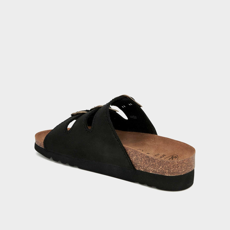 Sandali Uomo Scholl Gabriel, Pelle Nera, Con Soletta Memory Cushion Removibile, Fitting G, Tacco 35mm - 3
