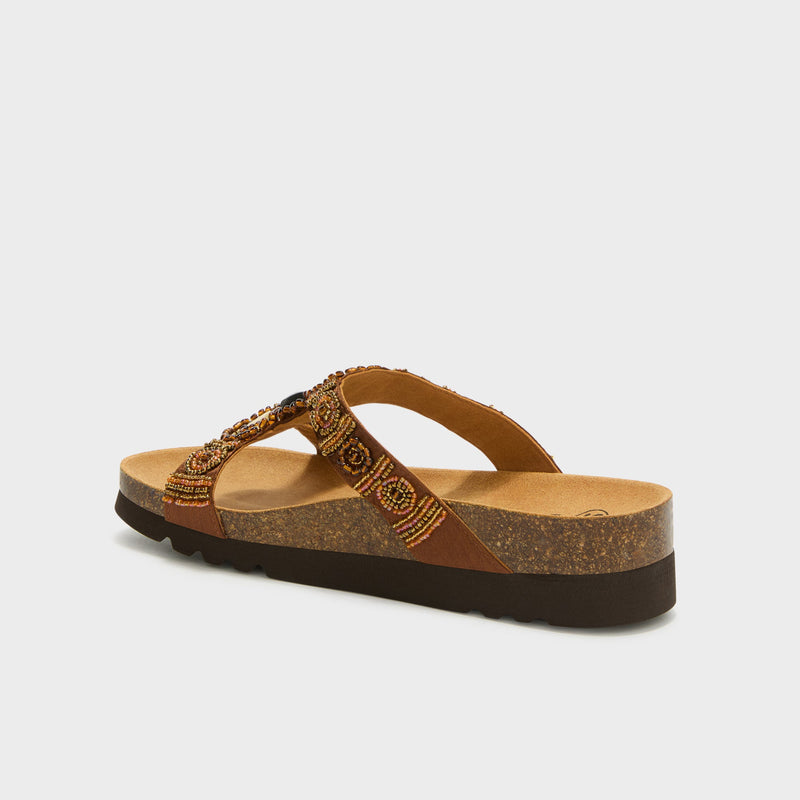 Scholl New Bogotà Wedge Ciabatte Estive Donna Argento Con Perle, Taglia 37