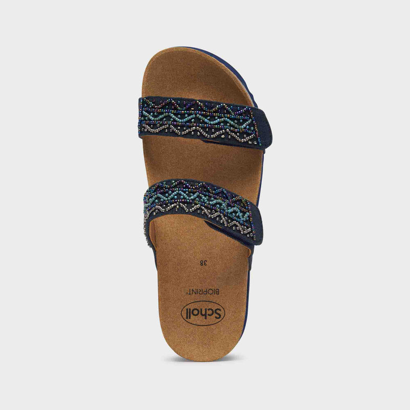 Zafirah - Canvas + beads - Navy blue/multi - Women