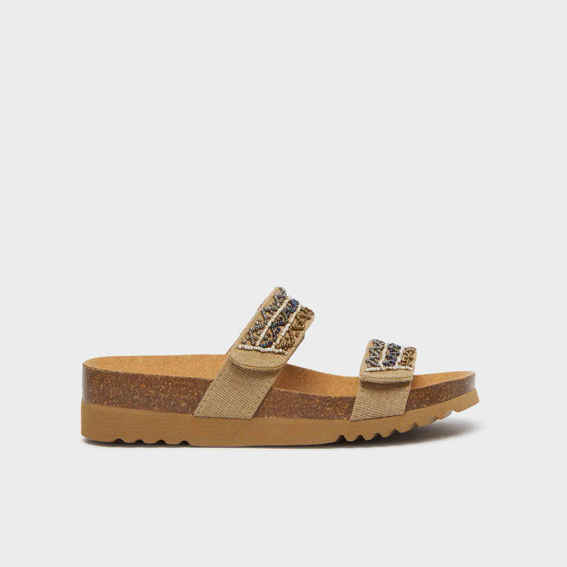 Zafirah - Canvas + beads - Sand/multi - Women