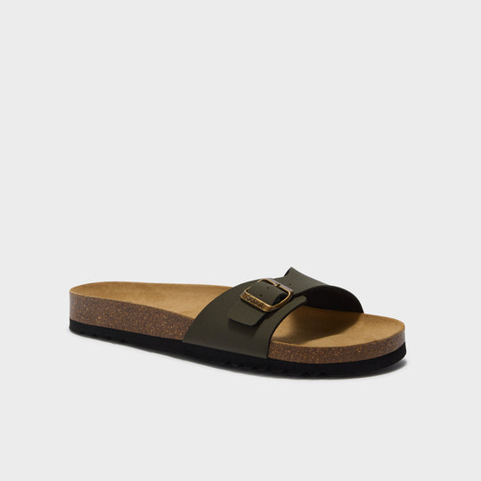 Scholl Gerry Sandali Uomo – Pelle Morbida Con Plantare Bioprint, Colore Nero