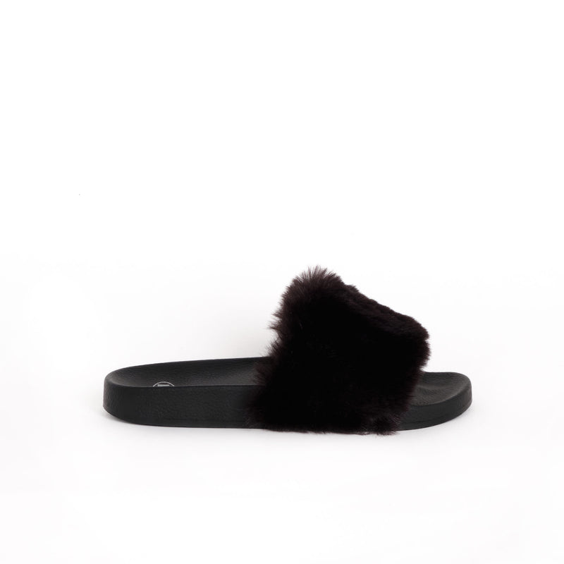 Slide Sandals Black Fuzzy Slippers Walmart Aerusi Women's Cozy