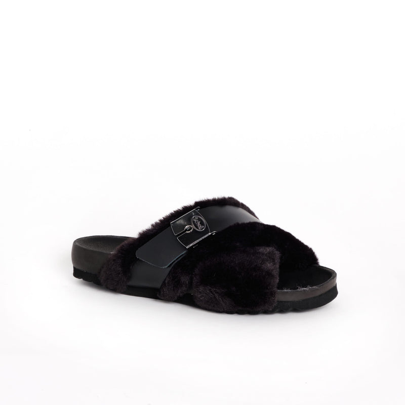 AMBER - Fourrure synthã©tique - Le noir - 