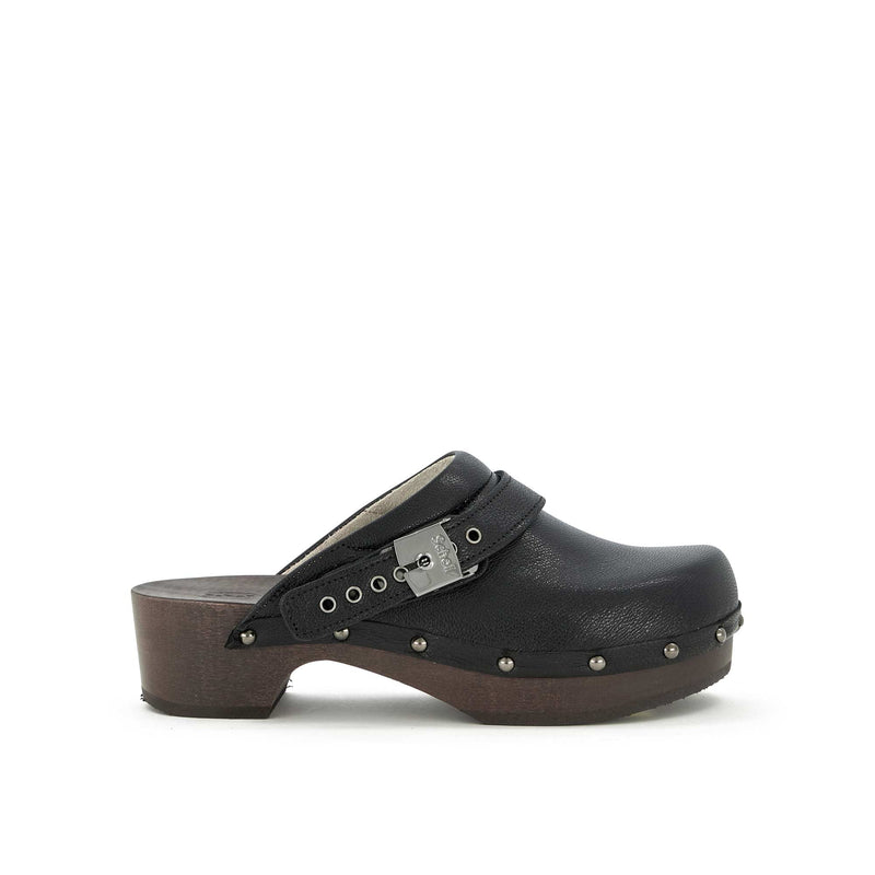 Leather Dr Scholls Clogs 70s Clogs Black Pescura Robin N/f