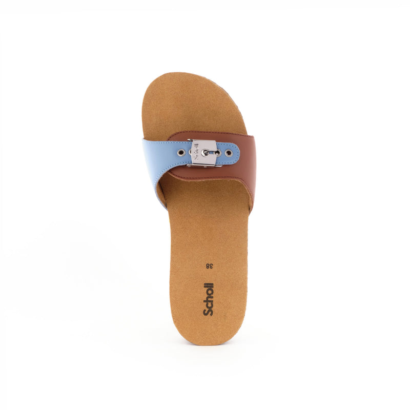 PESCURA HEEL CORK 2 - Leder - Cognac/glacial blue - 