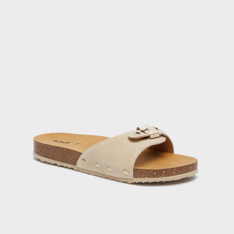 PESCURA FLAT CORK - Suede - Off white - Women