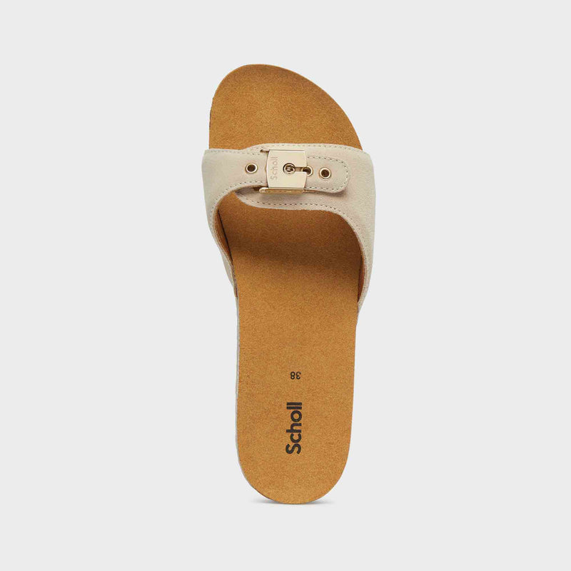 PESCURA FLAT CORK - Suede - Off white - Women