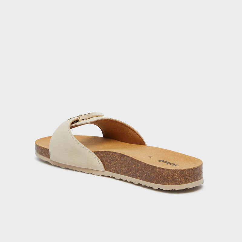 PESCURA FLAT CORK - Suede - Off white - Women