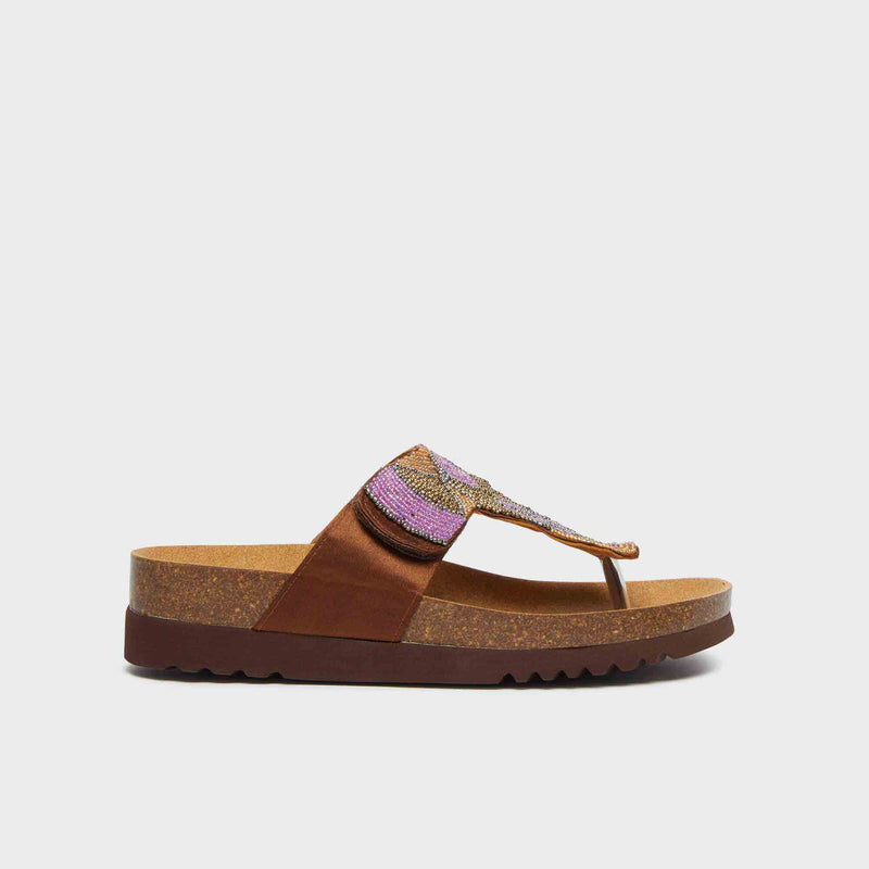 Tanisha - Satin + beads - Brown - Women