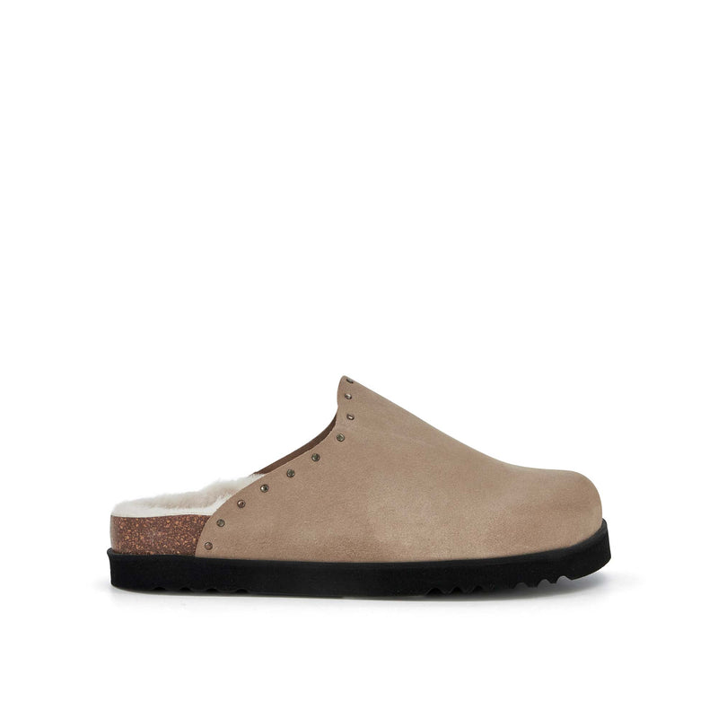 FAE STUDS - Pelle scamosciata - Dark beige - 