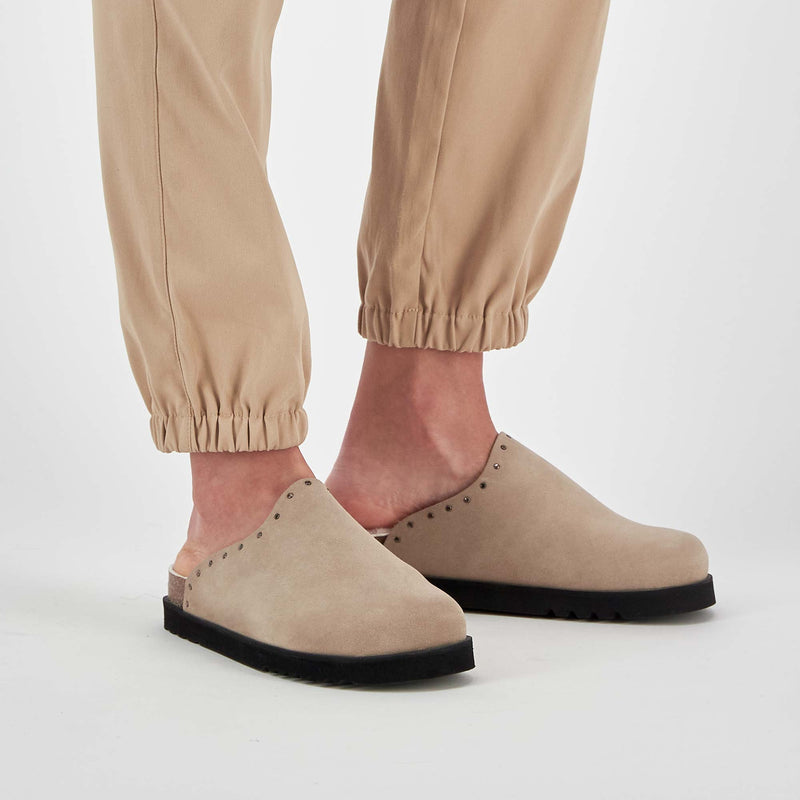FAE STUDS - Pelle scamosciata - Dark beige - 