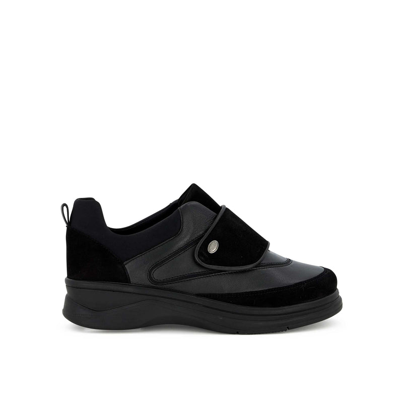 MARCELLE STRAP - Leather+suede - Black - 
