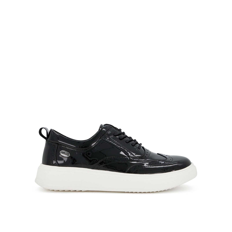 BROOKLYN BROGUE - Vernis cuir - Black/white - 