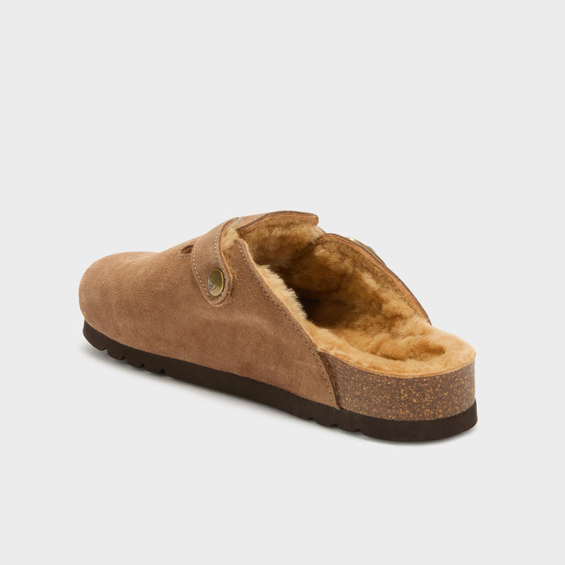 SCHOLL Ciabatta Donna New Toffee Taupe In Microfibra – Tacco Piatto – Taglia 37