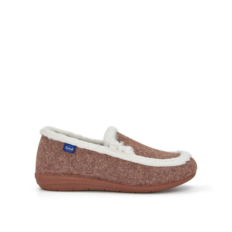MILLY SHOE - Recycled felt+synthetic fur - Brown - 