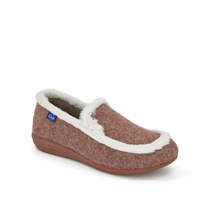 MILLY SHOE - Recycled felt+synthetic fur - Brown - 