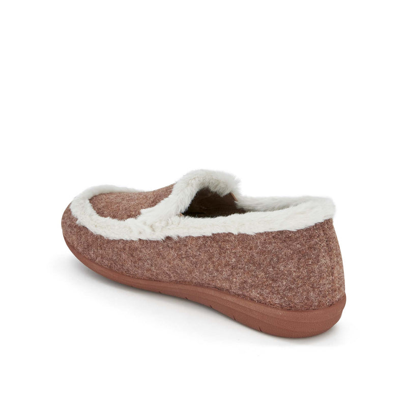 MILLY SHOE - Recycled felt+synthetic fur - Brown - 