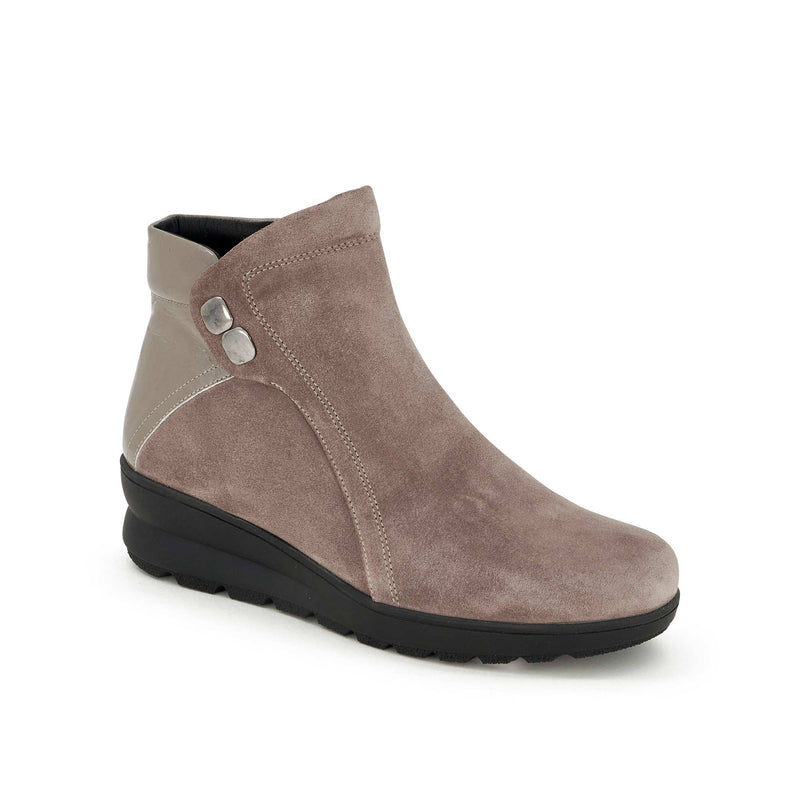 EDDA STUDS - Suede+patent leather - Taupe - 