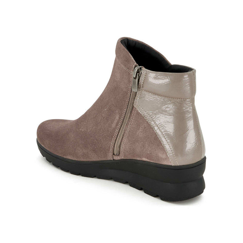 EDDA STUDS - Suede+patent leather - Taupe - 
