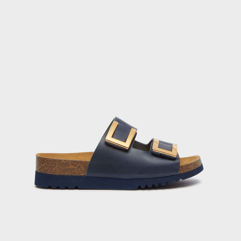 Monterey 2 Straps - Vintage leather - Navy blue - Women