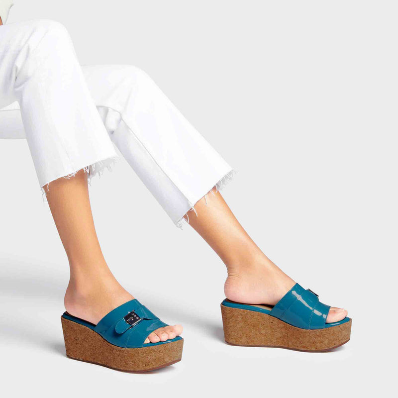 Janelle - Patent leather - Petrolio - Women