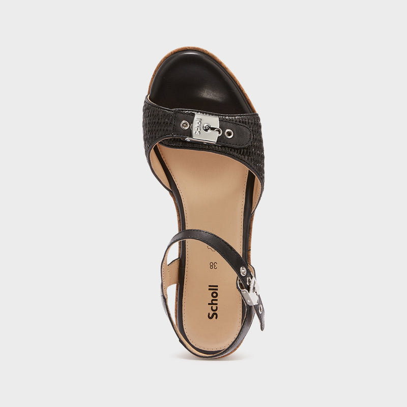 Hope - Raffia + leather - Negro - Women