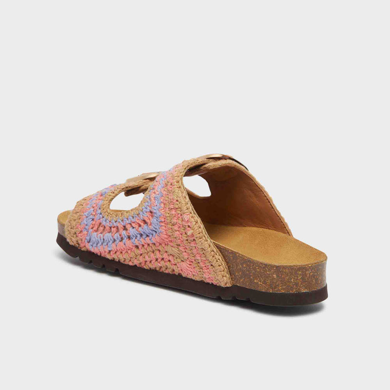 Noelle - Polyester - Dk brown/ purple/ coral - Women