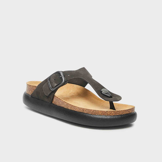 SCHOLL ● Cork Flipflop Chunky Brush Sandals - Green Flip flops for women | Scholl Shoes