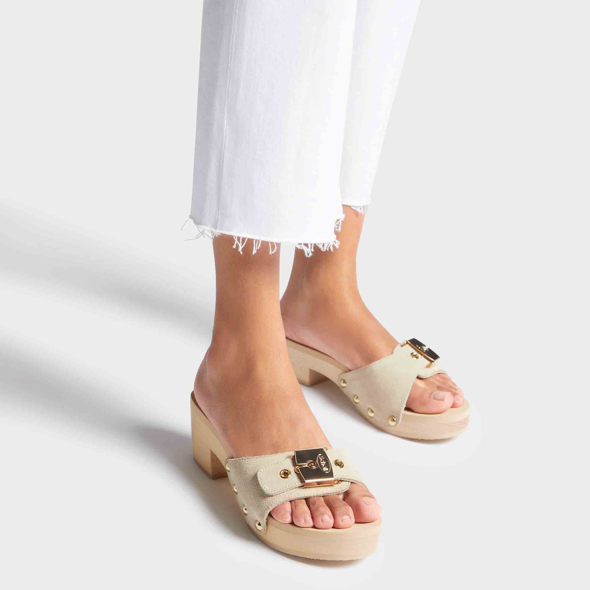 Zoccoli Donna Sandali Scholl Pescura Ibiza Donna In Pelle Nera