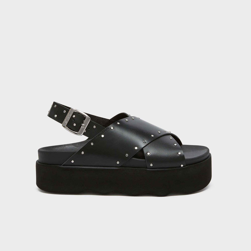Scholl Sandali Con Cinturino Camilla Sandal - Nero - Tacco Piatto Con Fibbia (37 EU)